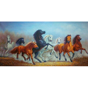 Hand Painted Running Horse Oil Painting